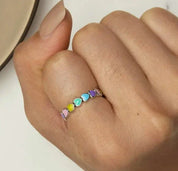 925 Sterling Silver Rainbow Heart Ring