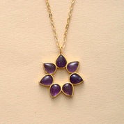 Amethyst & Amazonit Flower Choker