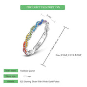 925 Silver Rainbow CZ Rings