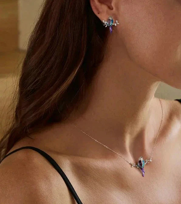 925 Sterling Silver Cute Bird Pendant Necklace