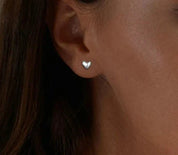 925 Sterling Silver Mini Heart Stud Earrings