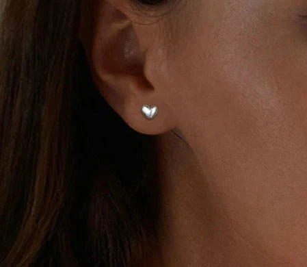 925 Sterling Silver Mini Heart Stud Earrings