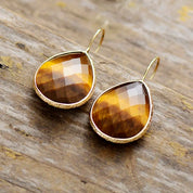 Natural Gemstone Dangle Earrings