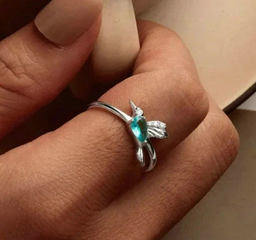 925 Sterling Silver Humming Bird Ring
