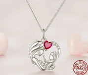 925 Sterling Silver Mother and Child Necklace