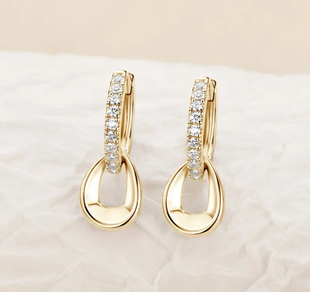 925 Silver 1.3mm 0.01CT Moissanite Drop Earrings