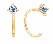 Elegant 925 Silver 3.5MM 0.2CT Moissanite Diamond Hoop Earrings