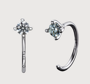 Elegant 925 Silver 3.5MM 0.2CT Moissanite Diamond Hoop Earrings