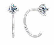 Elegant 925 Silver 3.5MM 0.2CT Moissanite Diamond Hoop Earrings