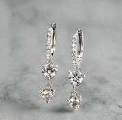 925 Silver 5MM 0.5CT Moissanite Diamond Huggie Earrings