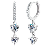 925 Silver 5MM 0.5CT Moissanite Diamond Huggie Earrings