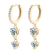 925 Silver 5MM 0.5CT Moissanite Diamond Huggie Earrings