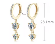 925 Silver 5MM 0.5CT Moissanite Diamond Huggie Earrings