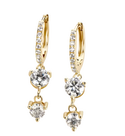 925 Silver 5MM 0.5CT Moissanite Diamond Huggie Earrings