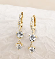 925 Silver 5MM 0.5CT Moissanite Diamond Huggie Earrings