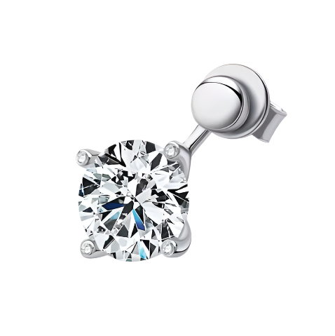 925 Silver 8MM 2CT Moissanite Diamond Two Way Earrings