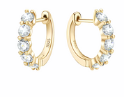 Chic 925 Silver 3.5MM 0.2CT Moissanite Diamond Hoop Earrings