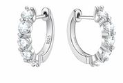 Chic 925 Silver 3.5MM 0.2CT Moissanite Diamond Hoop Earrings