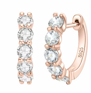 Chic 925 Silver 3.5MM 0.2CT Moissanite Diamond Hoop Earrings