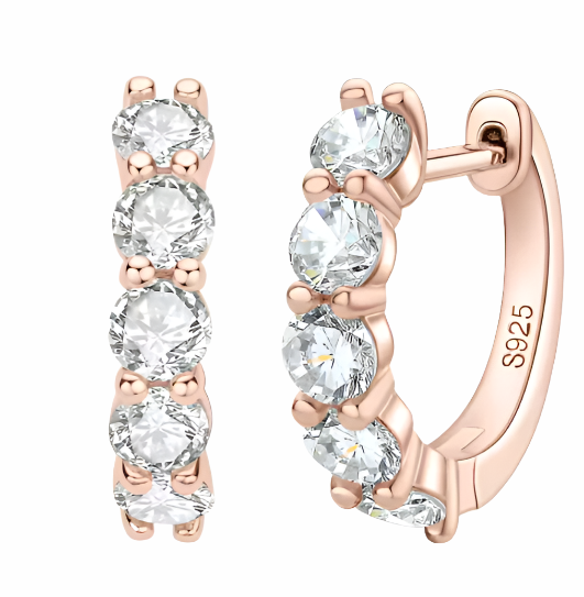 Chic 925 Silver 3.5MM 0.2CT Moissanite Diamond Hoop Earrings