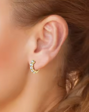 Chic 925 Silver 3.5MM 0.2CT Moissanite Diamond Hoop Earrings