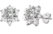 925 Silver 6MM 0.8CT Moissanite Diamond Snowflake Earrings