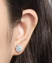 925 Silver 6MM 0.8CT Moissanite Diamond Snowflake Earrings