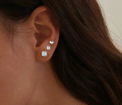 925 Sterling Silver Mini Heart Stud Earrings