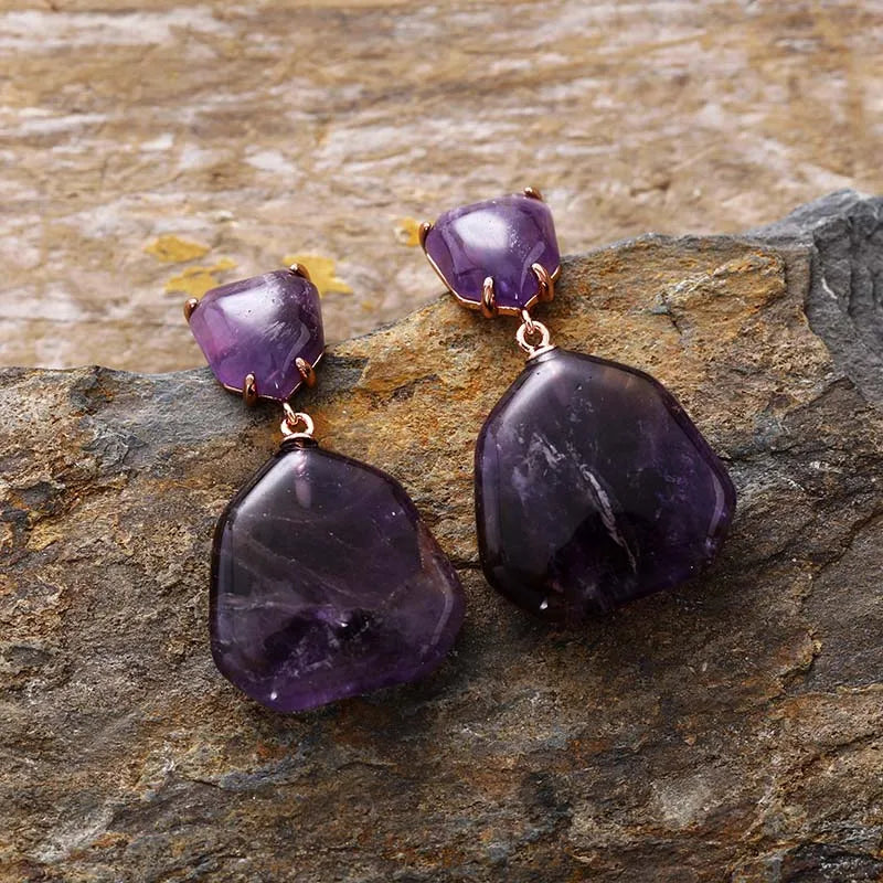 Natural Gemstone Stud Earrings