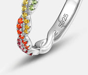 925 Silver Rainbow CZ Rings