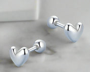 925 Sterling Silver Mini Heart Stud Earrings