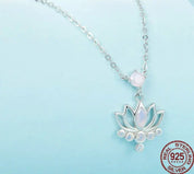 925 Sterling Silver Lotus Pendant Necklace