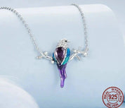 925 Sterling Silver Cute Bird Pendant Necklace