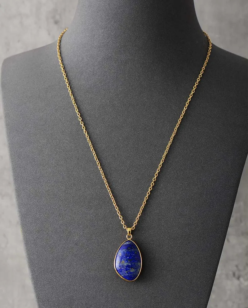 Natural Gemstone Pendant Choker