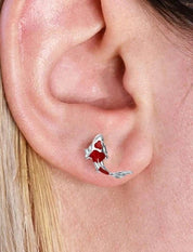 925 Sterling Silver Koi Fish Ear Studs