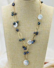 Vintage black pearl necklace