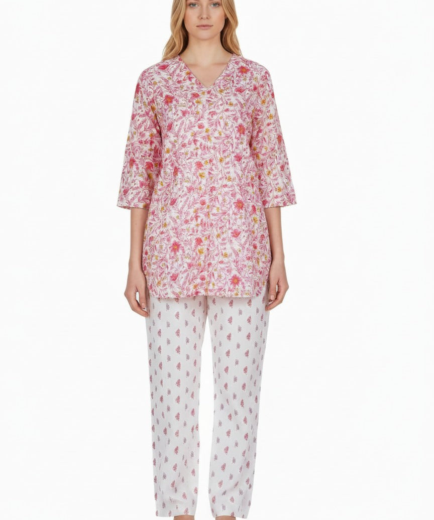 Women’s Printed Cotton Loungewear Set
