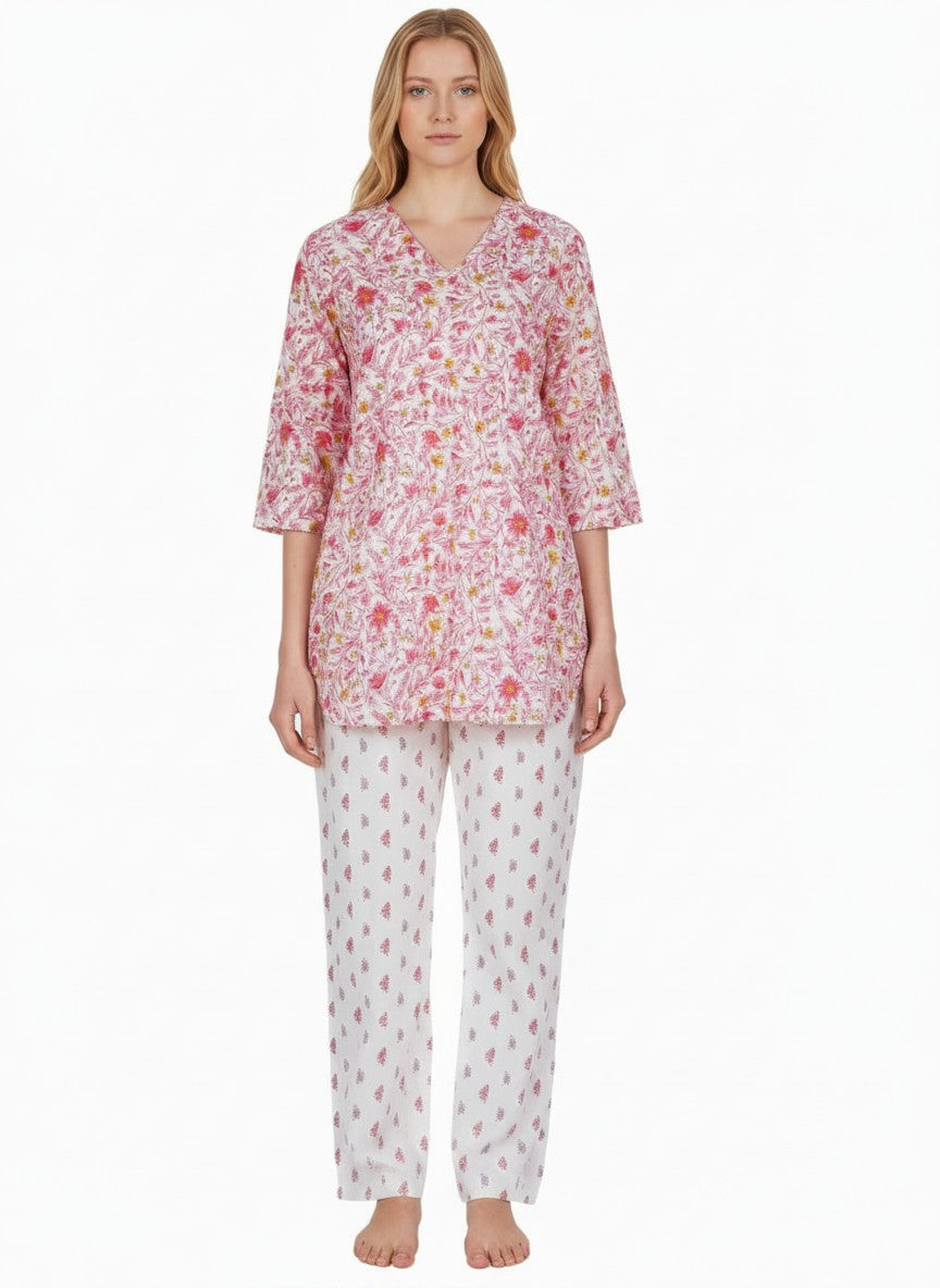 Women’s Printed Cotton Loungewear Set