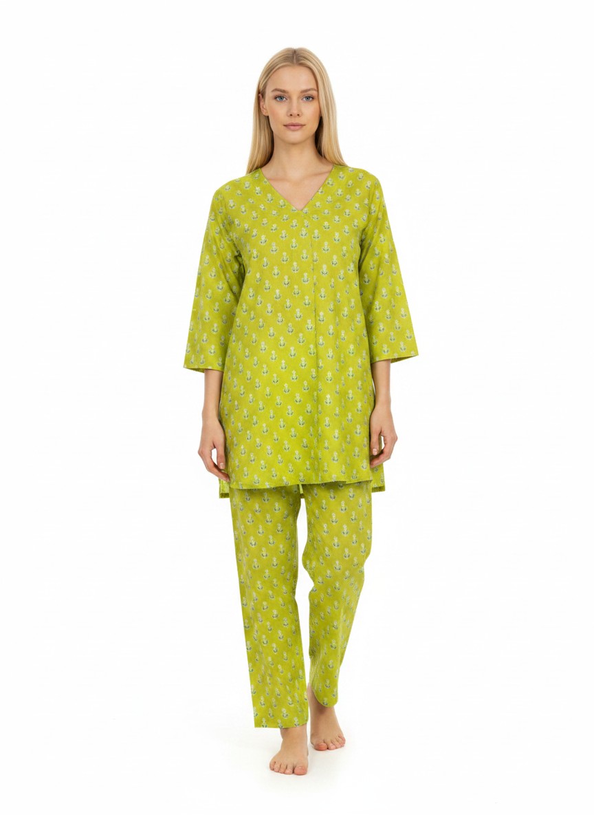 Women’s Printed Cotton Loungewear Set
