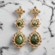 Gemstone CZ Dangle Earrings