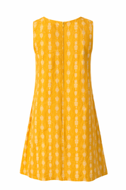 Cotton Dobby Printed Relaxed A-Line Midi Dress