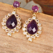 Natural Gemstone Dangle Earrings