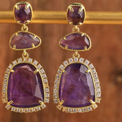 Natural Gemstone Dangle Earrings