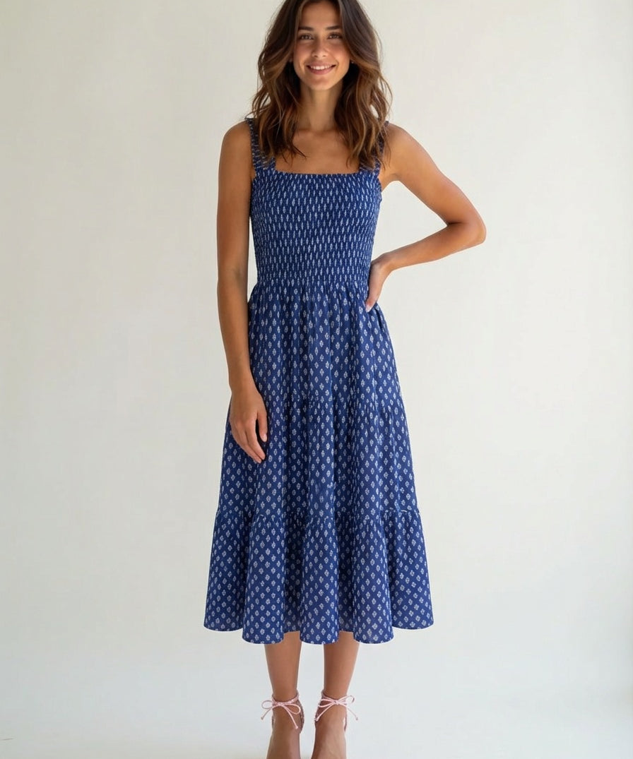 cute midi below knee length midi long dress