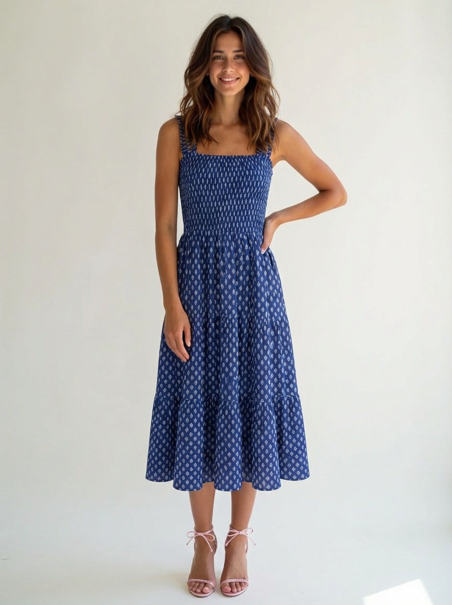 cute midi below knee length midi long dress