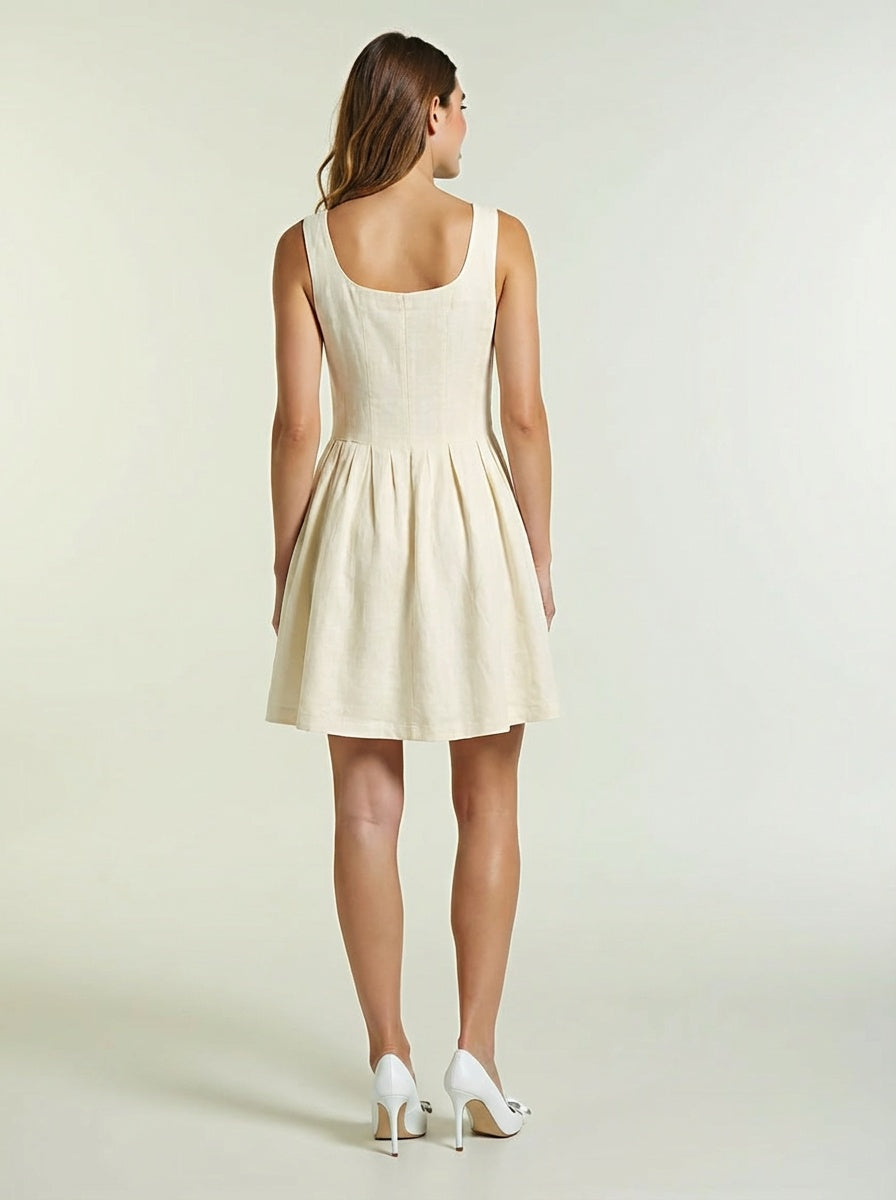 blush striped sundress beige color mini dresses