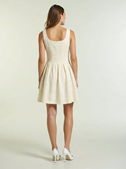 blush striped sundress beige color mini dresses