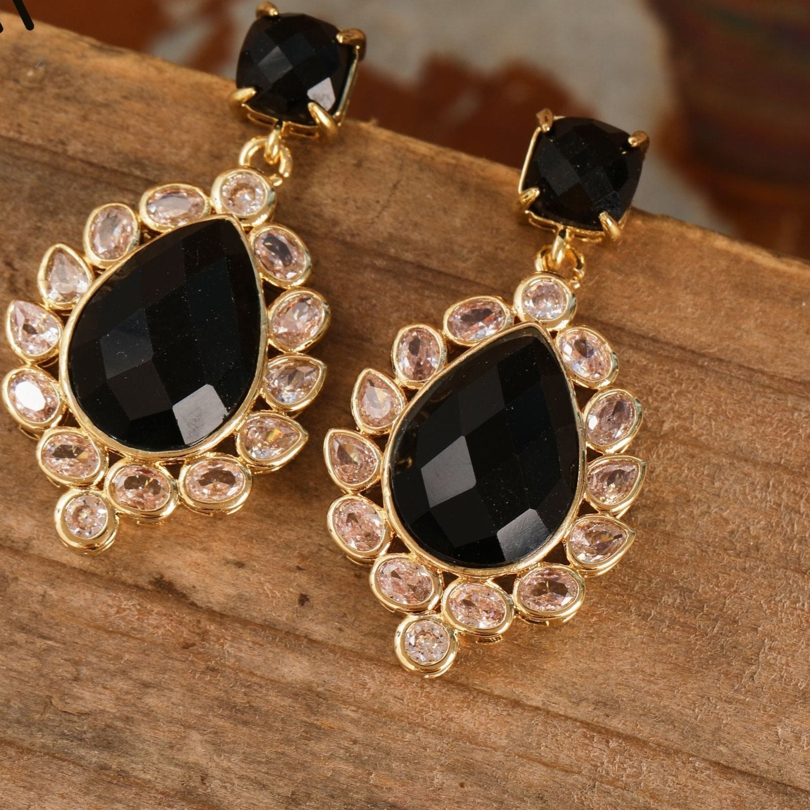 Natural Gemstone Dangle Earrings