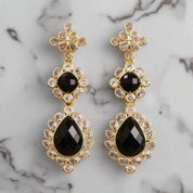 Gemstone CZ Dangle Earrings