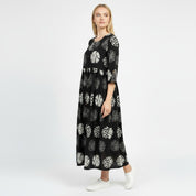Boho Floral print cotton women Midi dress